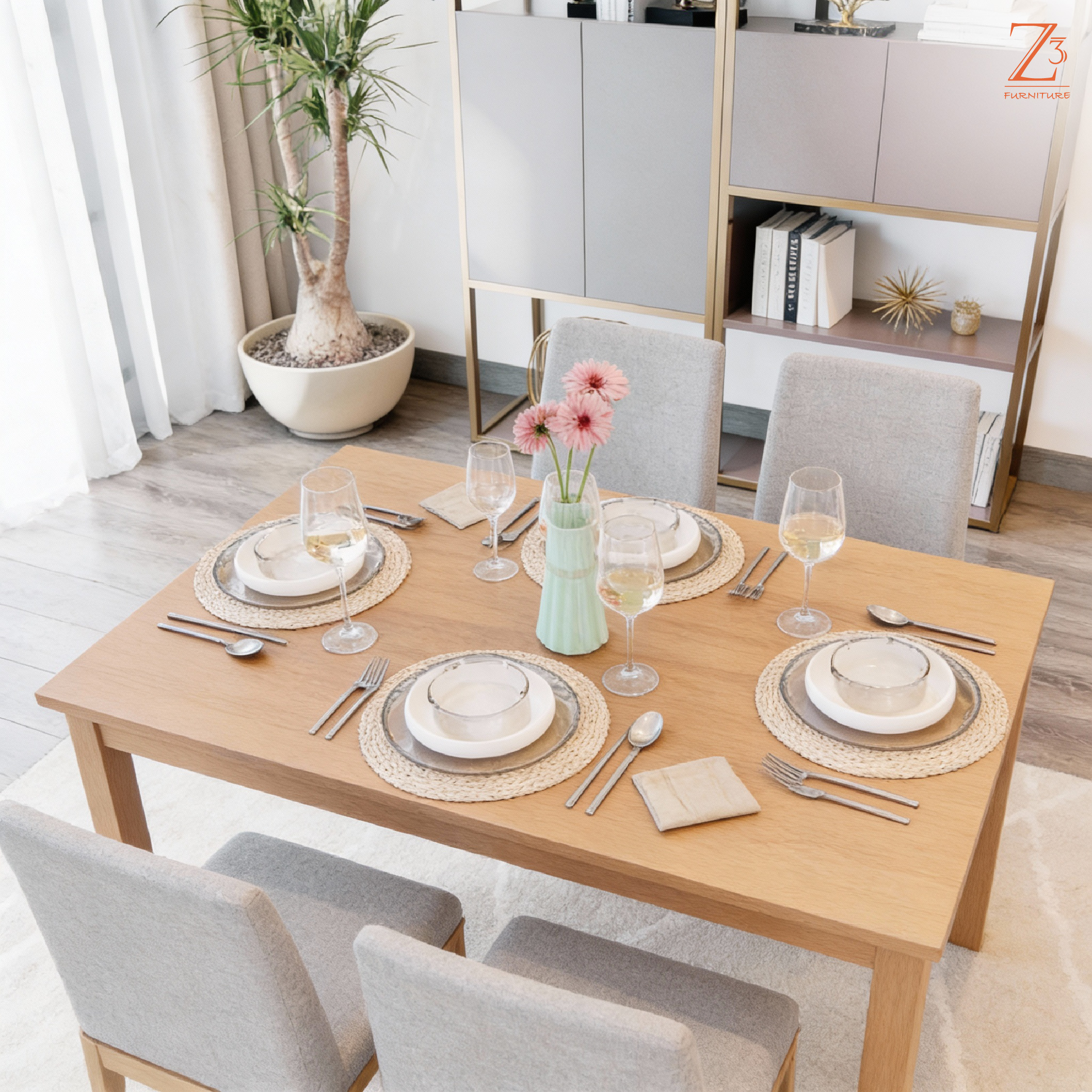 4 Seater Dining Set Furniture - Z Cube Furniture 03