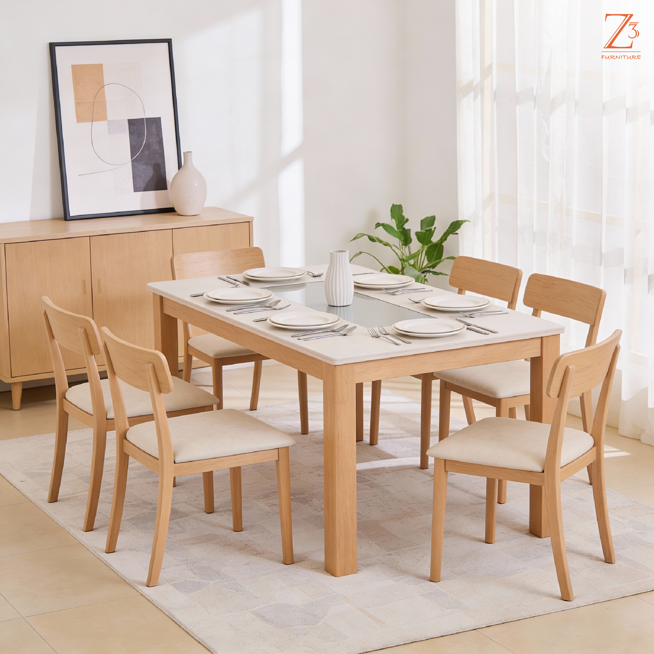 6 Seater Dining Set Furniture - Z Cube Furniture 02