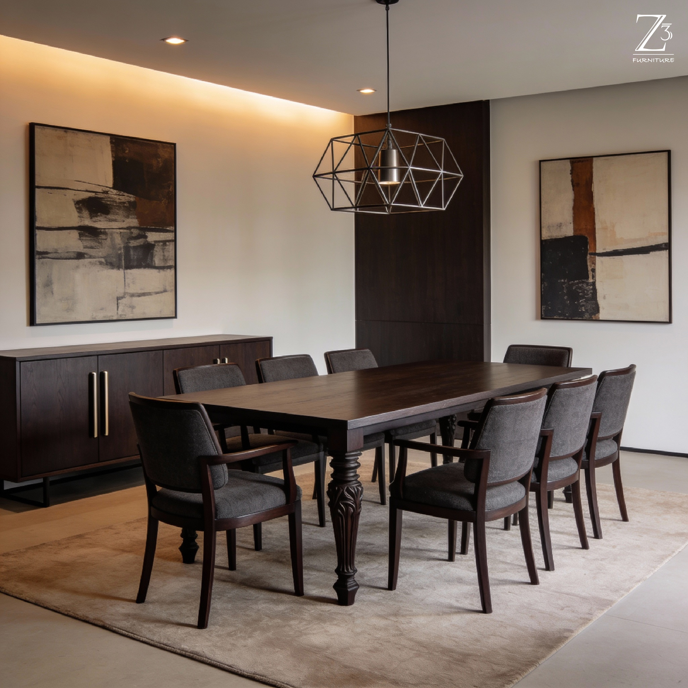 8 Seater Dining Set Furniture - Z Cube Furniture 01