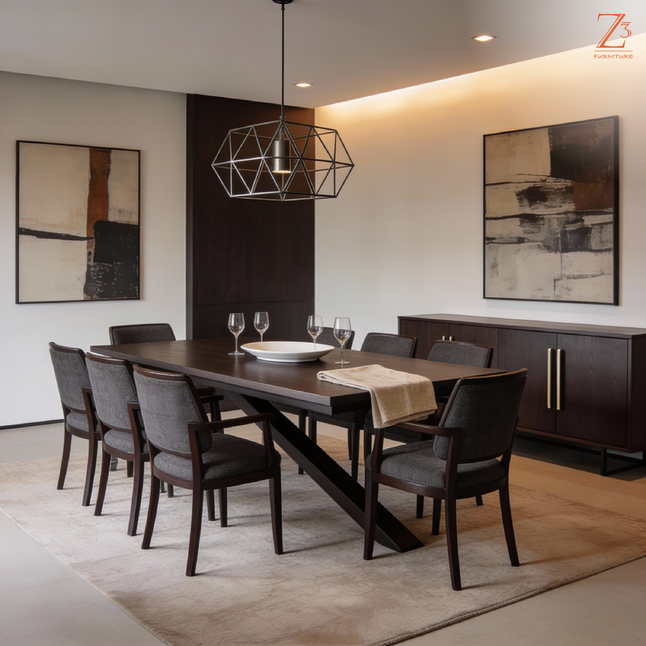 8 Seater Dining Set Furniture - Z Cube Furniture 02