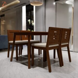 Brown 4 Seater Dining Table Set 1 Z Cube Furniture