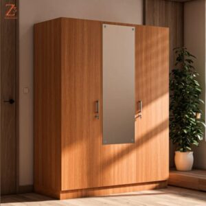 Brown Wooden 3 Door Wardrobe 1 Z Cube Furniture
