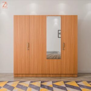 Brown Wooden 4 Door Wardrobe 1 Z Cube Furniture