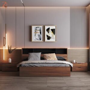 Coffee Brown King Size Bed 1 Z Cube Furniture