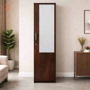 1 Door Wardrobe with 2 Drawer & Hanging Space With Mirror