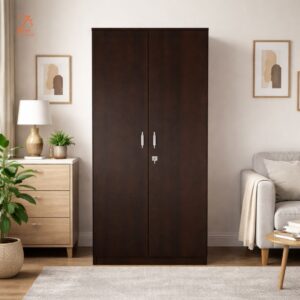 2 Door Wardrobe 2 Shelves with Hinger Space without Mirror