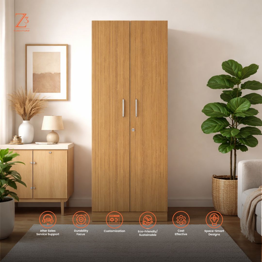 2 Door Wardrobe 5 Shelves