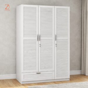 3 Door Wardrobe 7 Shelves 1 Drawer and 2 Hinger Space