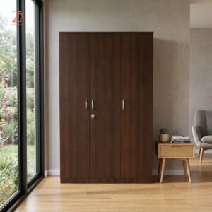 3 Door Wardrobe 7 Shelves with Hinger Space without Mirror