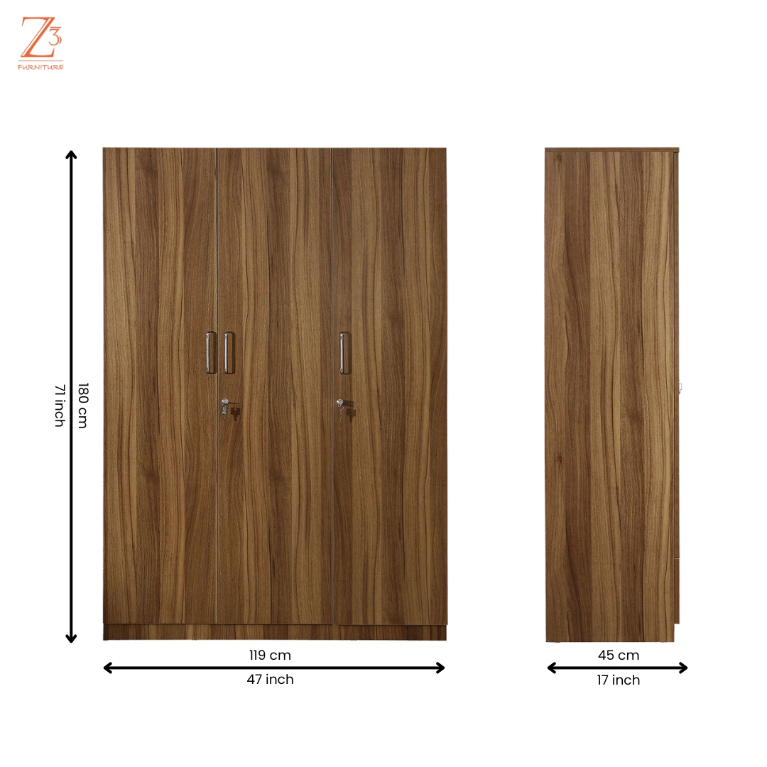 3 Door Wardrobe Z Cube Furniture 6