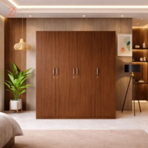 Four Door Wardrobe 12 shelves 1 hanging space 1 drawer without mirror