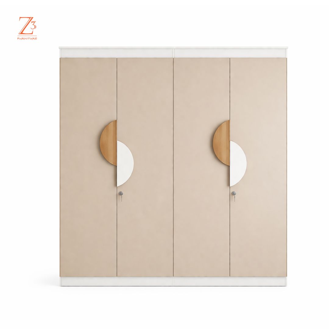 Four Door Wardrobe 8 shelves 2 hanging space 1 drawer without mirror (1)