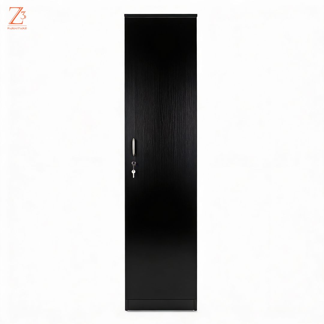 One Door Wardrobe Without Mirror with 4 Shelves 1 Drawer 2