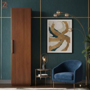 One Door Wardrobe with 4 Shelves 1 Drawer 1