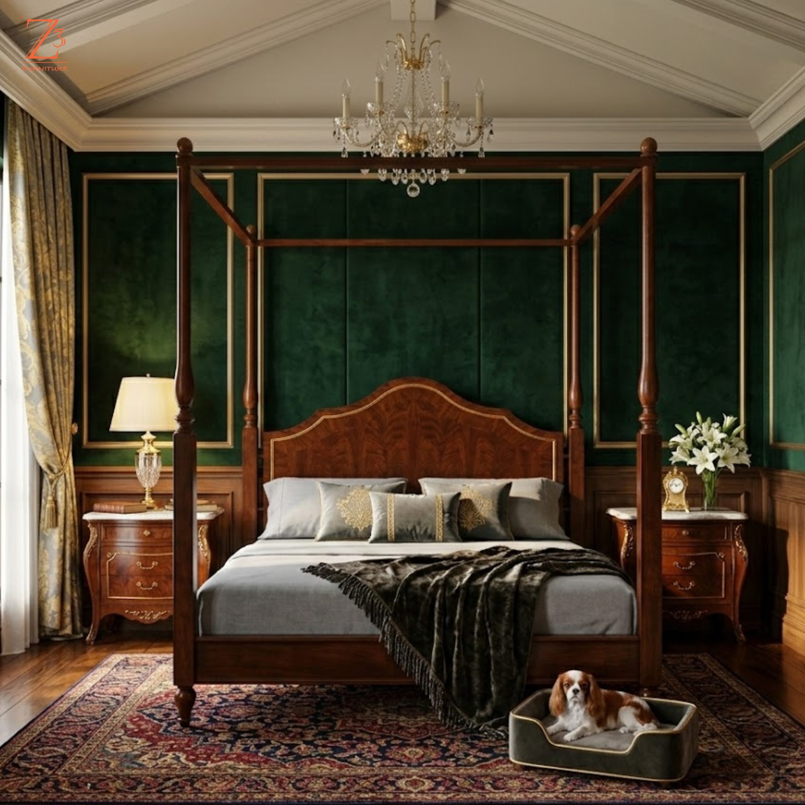 Ajmer Solid Wood King Size Double Bed