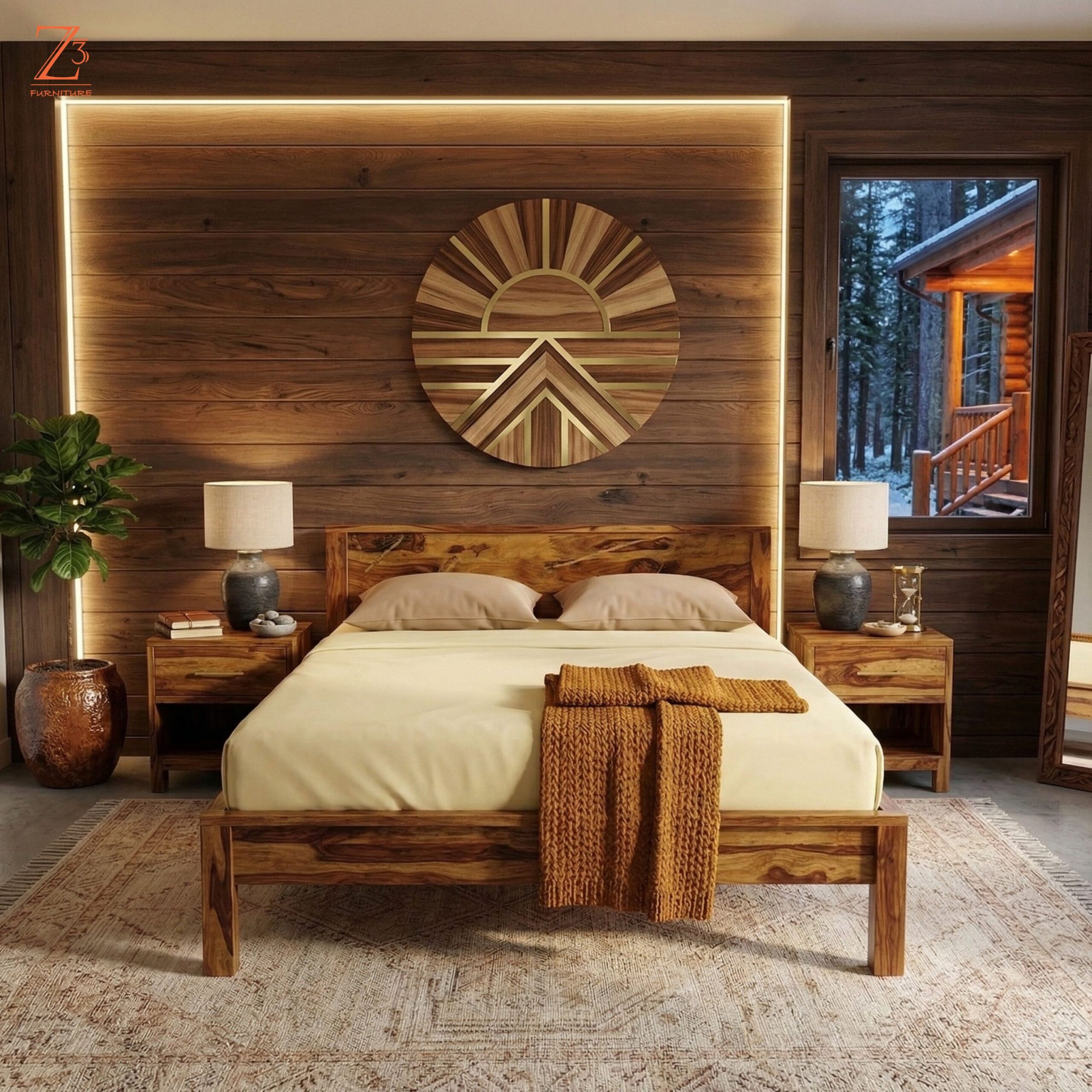 Manipur 1 Sheesham Wood Queen Size Double Bed1