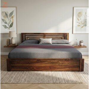 Z 2-Sheesham Wood Double Bed-King Size 1