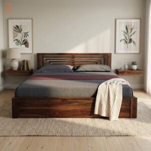 Z 2-Sheesham Wood Double Bed-Queen Size 1