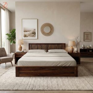 Z 4-Sheesham Wood Double Bed-King Size 1
