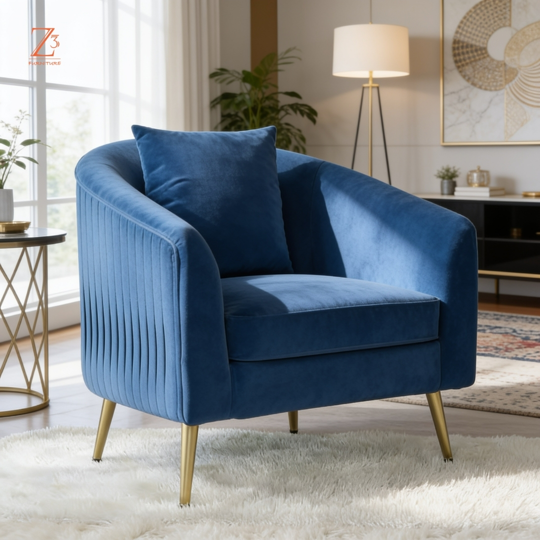 AidenLuxe Velvet Lounge Chair zcube Furniture 2