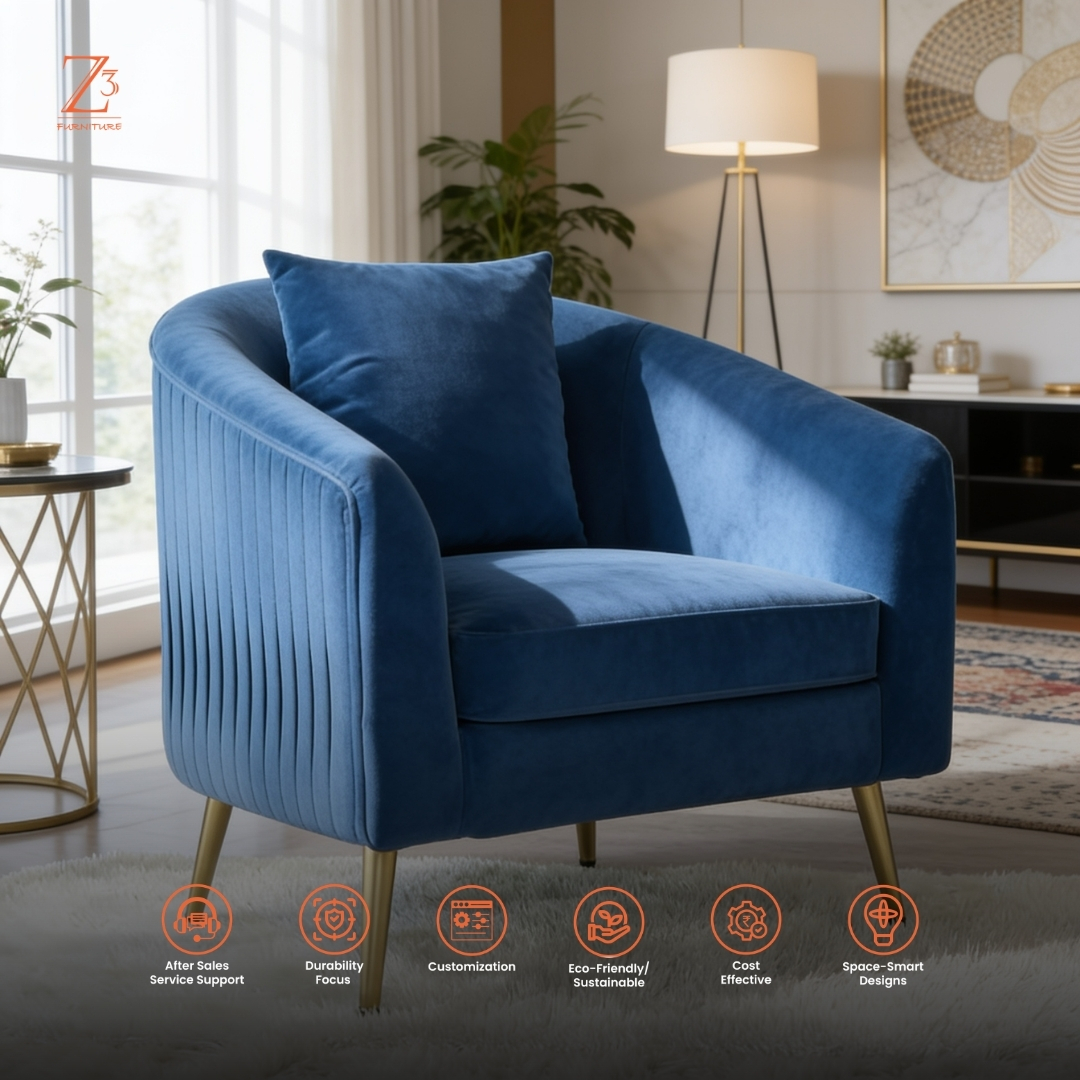AidenLuxe Velvet Lounge Chair zcube Furniture 6