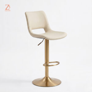 ArcticGlow Adjustable Bar Chair – Pearl White zcube Furniture 1