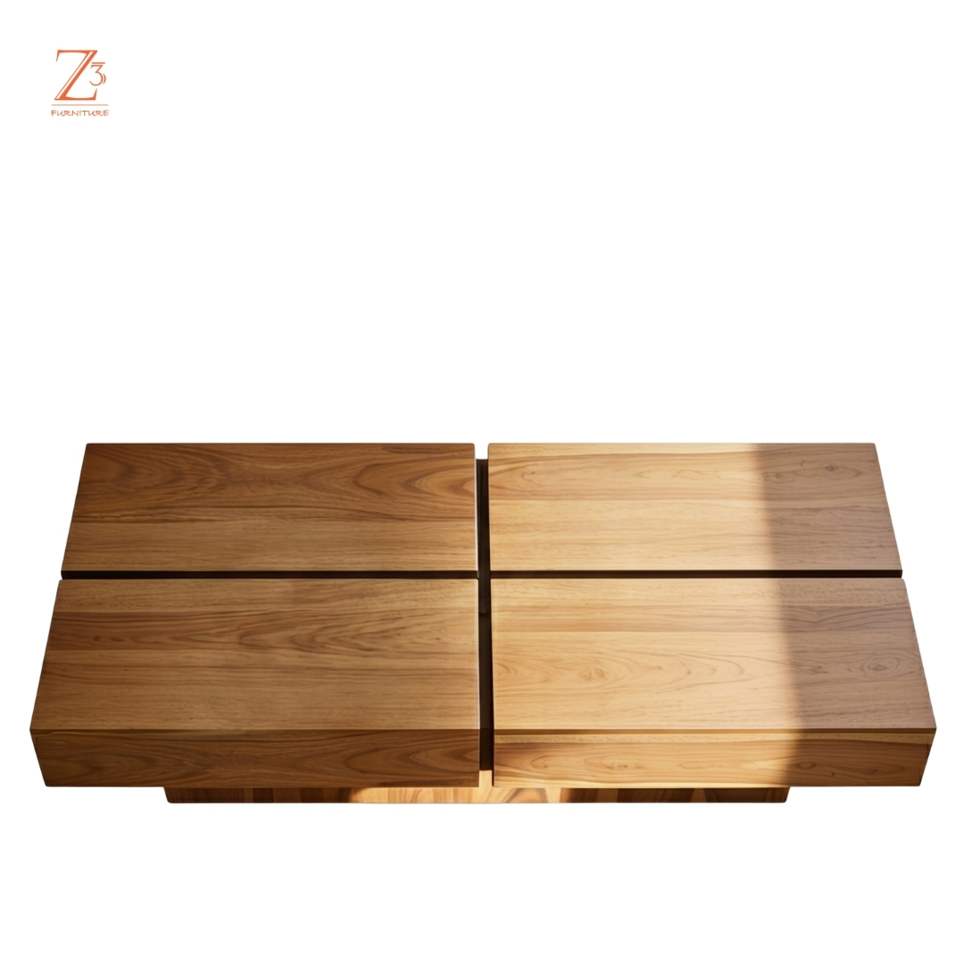 BilboCraft Solid Wood Coffee Table zcube Furniture 3