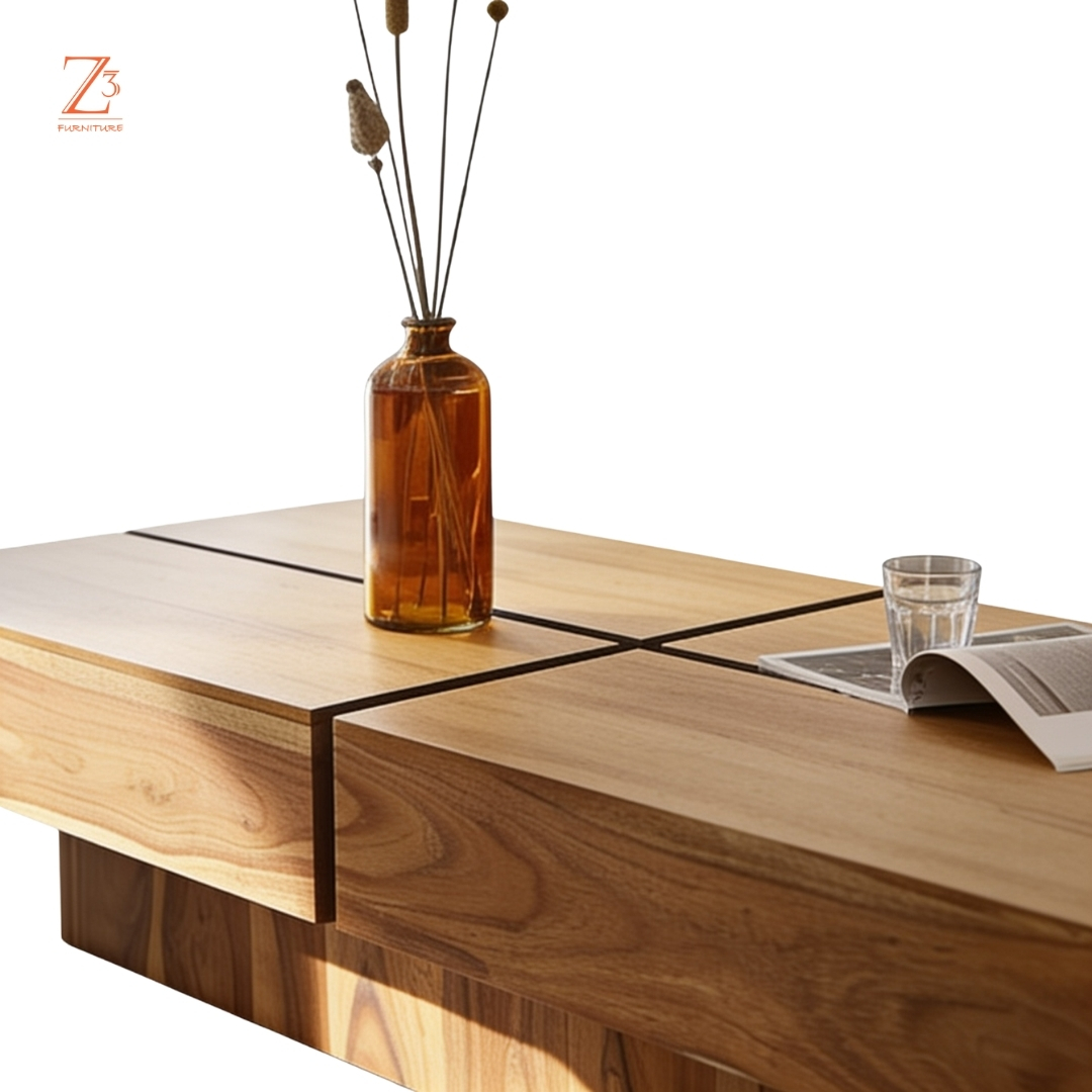 BilboCraft Solid Wood Coffee Table zcube Furniture 4