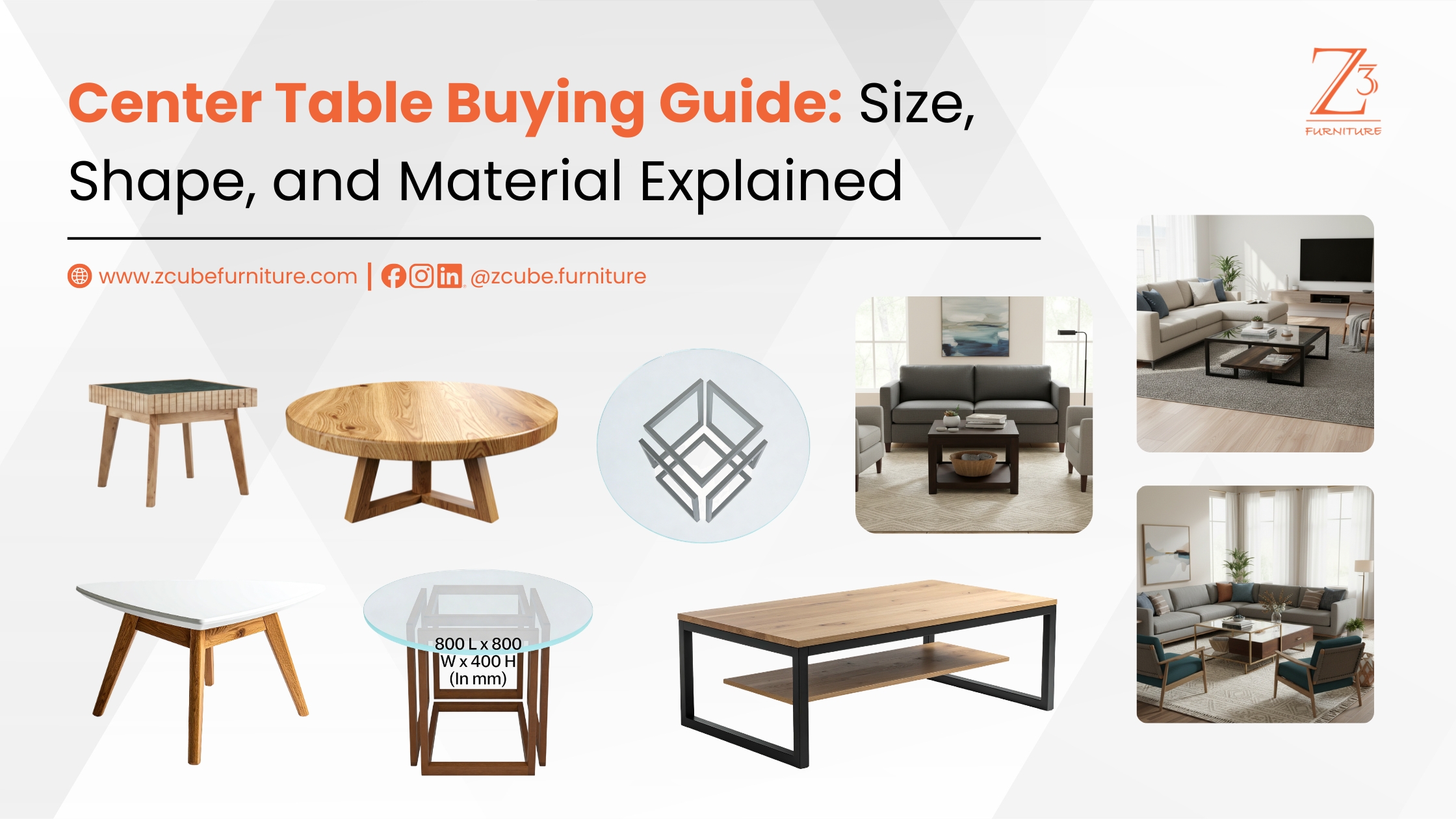Center Table Guide: Best Size, Shape, and Material