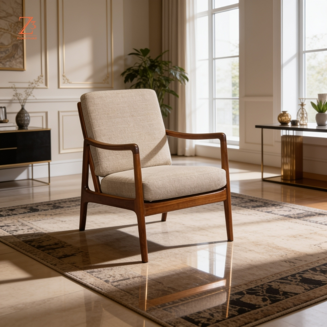 DaisyLuxe Wooden Arm Chair zcube Furniture 2