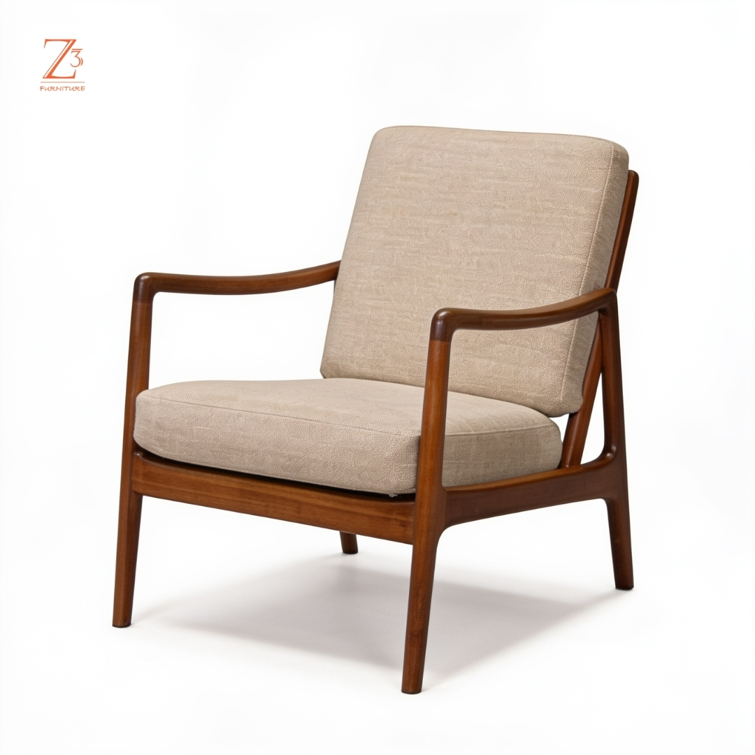 DaisyLuxe Wooden Arm Chair zcube Furniture 5