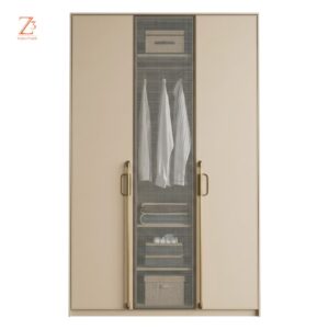 EliteHaven 3 Door Wardrobe – Desert Beige Zcube Furniture 1