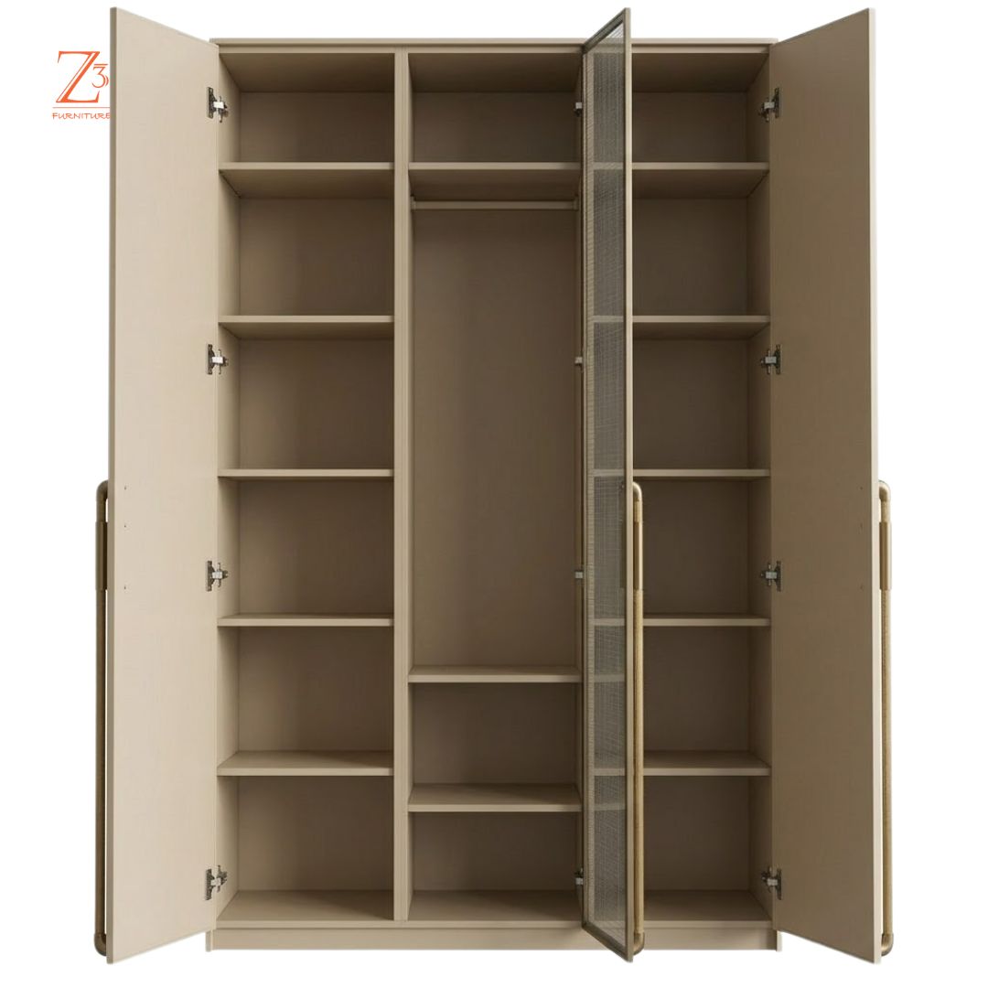 EliteHaven 3 Door Wardrobe – Desert Beige Zcube Furniture 4