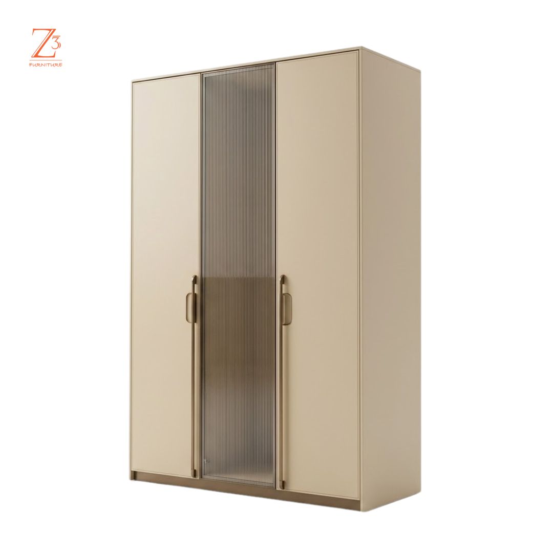 EliteHaven 3 Door Wardrobe – Desert Beige Zcube Furniture 5