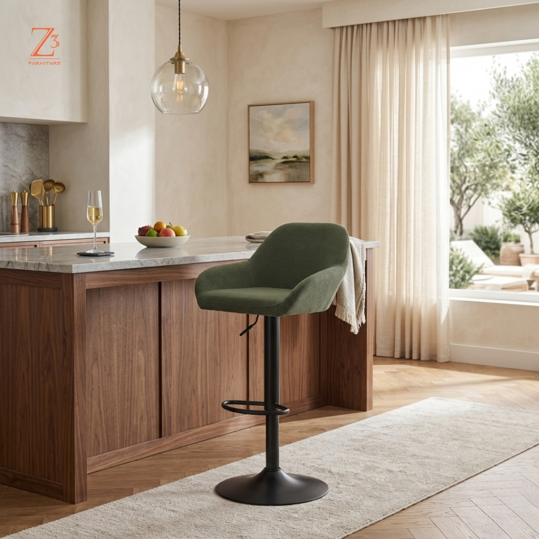 EmeraldNest Adjustable Bar Chair – Forest Green zcube Furniture 2