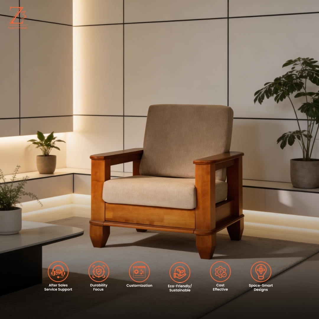 HeritageLounge Single Seater Sofa Z cube Furniture 6