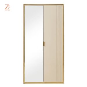 IvoryVista 2 Door Wardrobe with Mirror – Cream Zcube Furniture 1