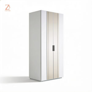 LunaMirror 2 Door Wardrobe with Mirror – Grey zcube Furniture 1