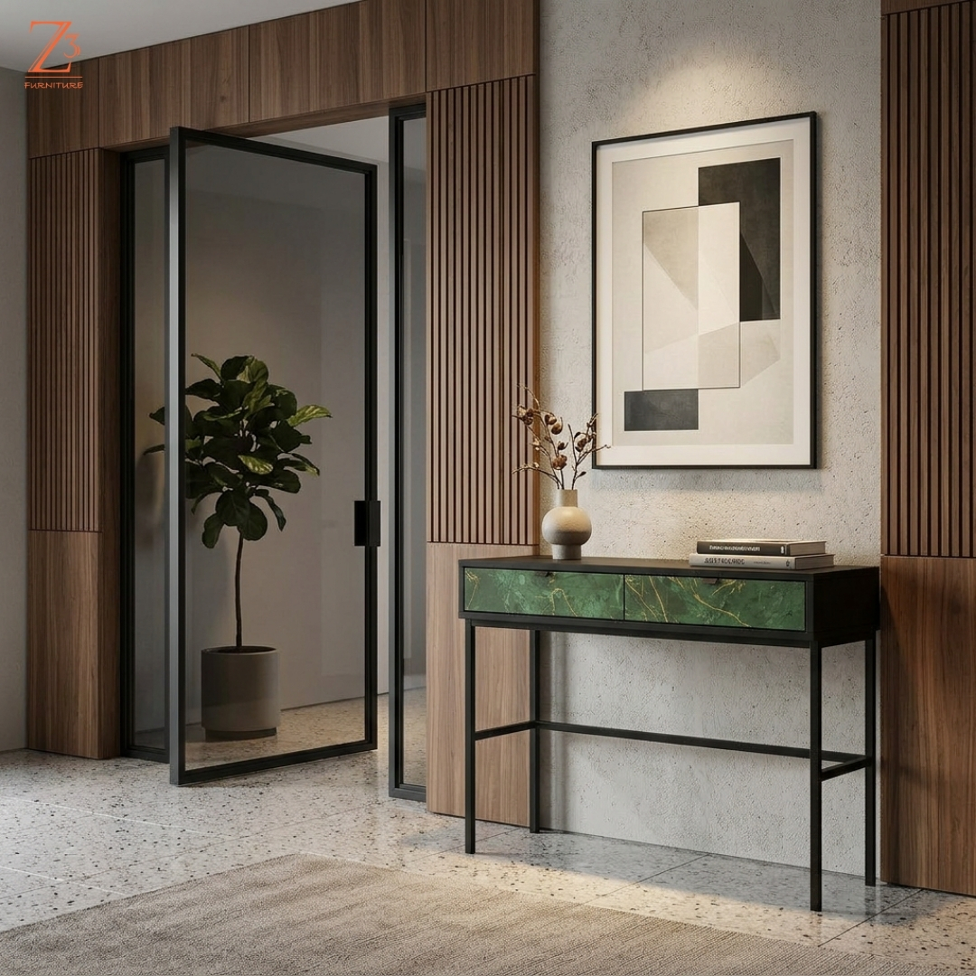 MarbleEdge Console Table Z cube Furniture 2