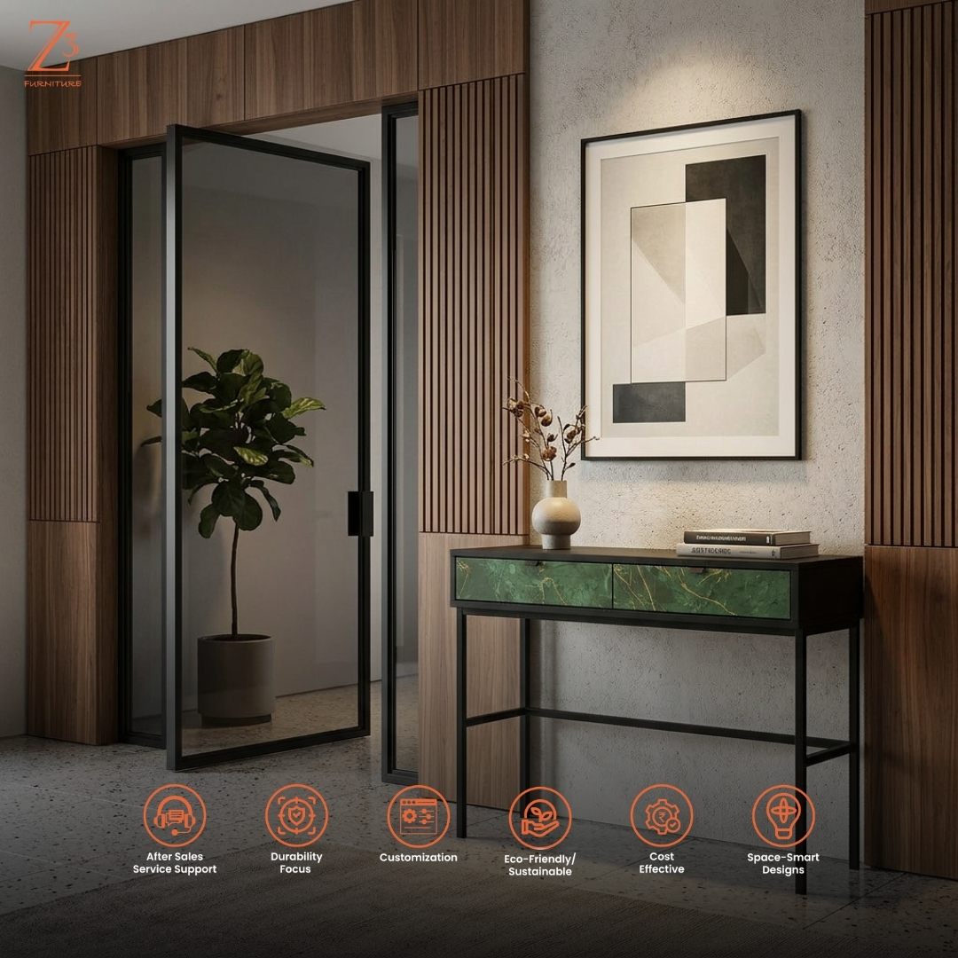 MarbleEdge Console Table Z cube Furniture 6