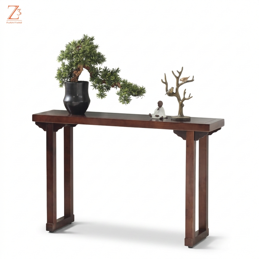 MidCentury Luxe Console Table Z cube Furniture 1