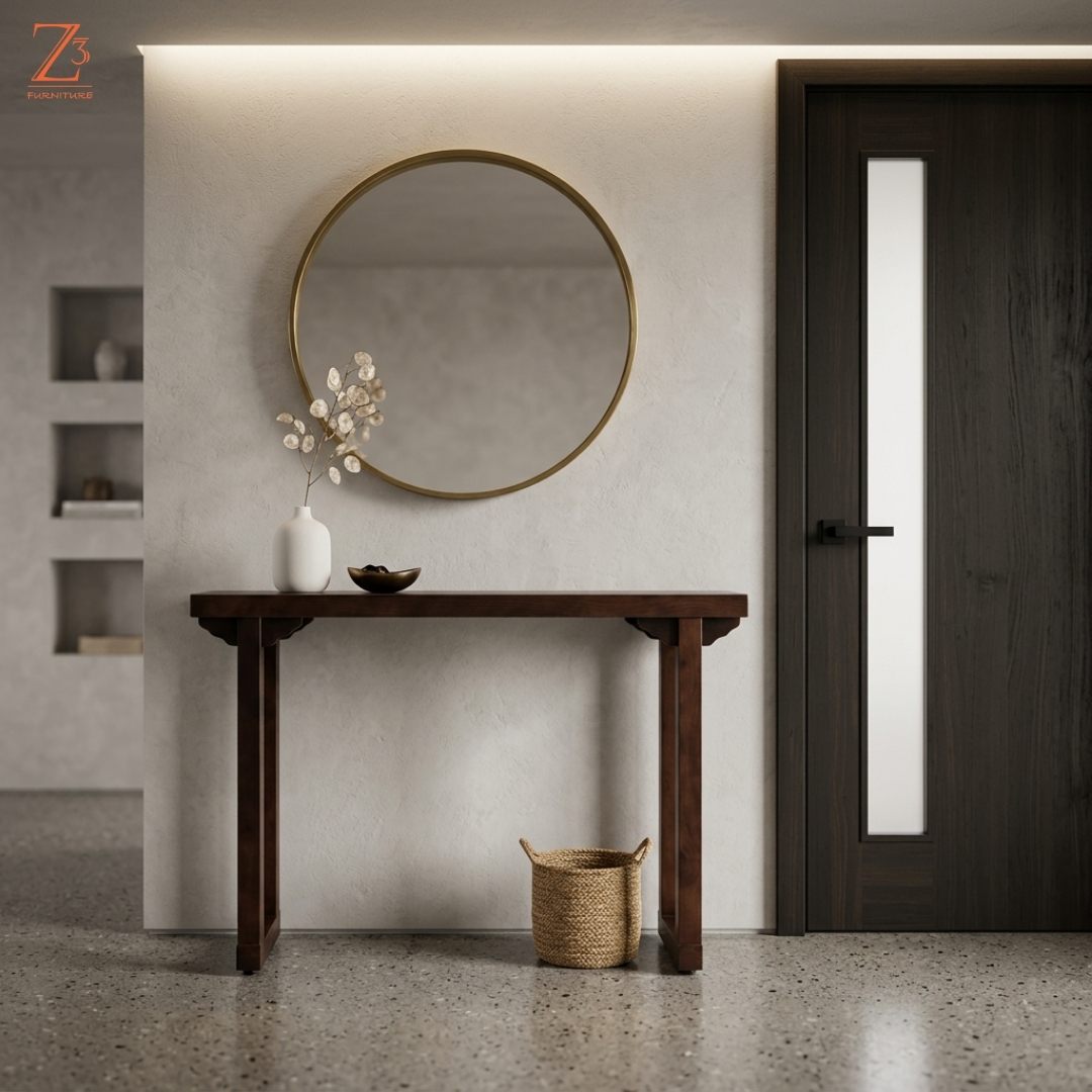 MidCentury Luxe Console Table Z cube Furniture 2