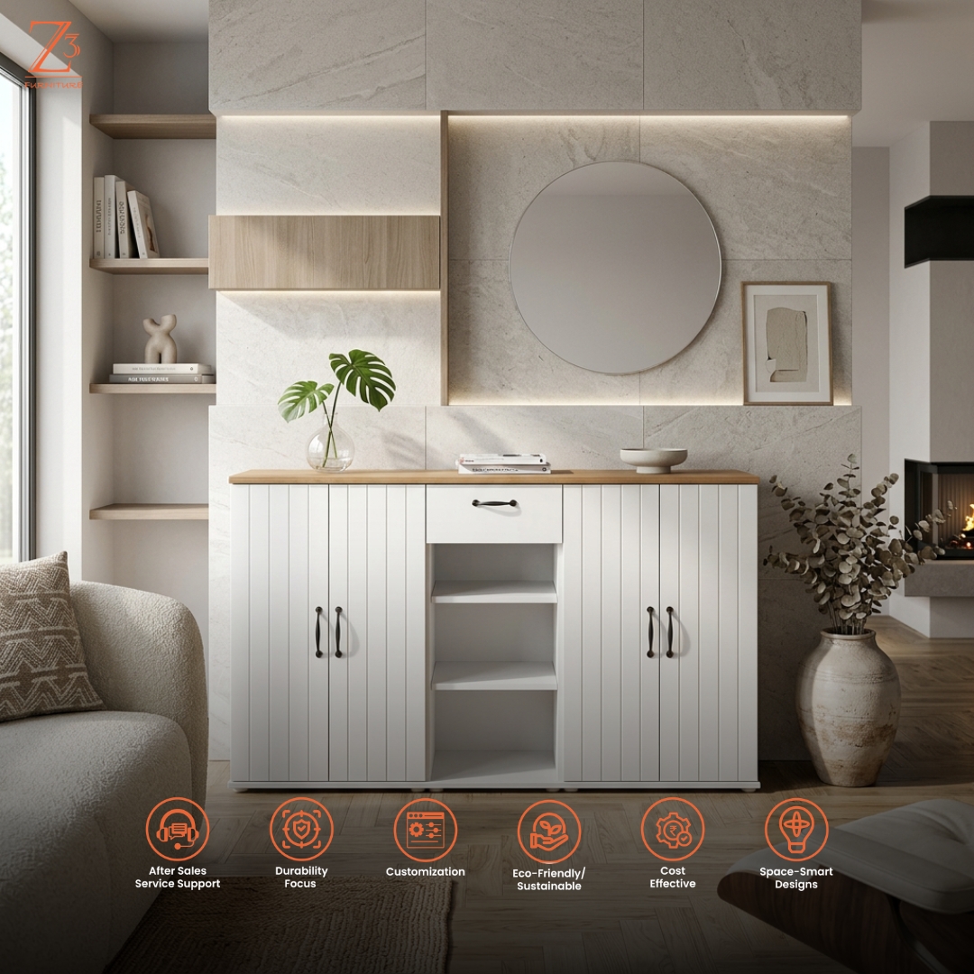 Nordic Sideboard White Storage Cabinet 6 Z cube Furniture