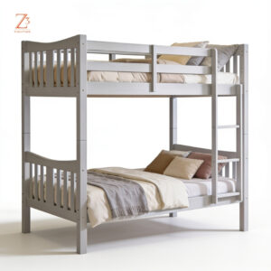 NordicNest Solid Wood Bunk Bed – Grey zcube Furniture 1