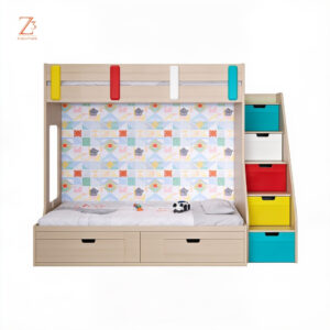 OakHaven Family Bunk Bed with Storage zcube Furniture 1