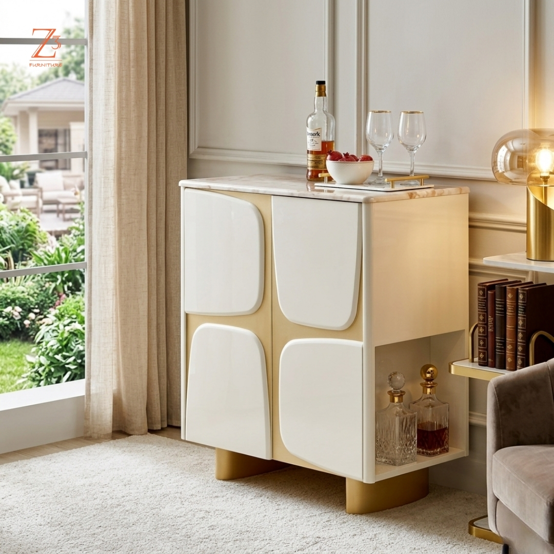 RoyalCellar Premium Bar Cabinet – Walnut Brown zcube Furniture 2