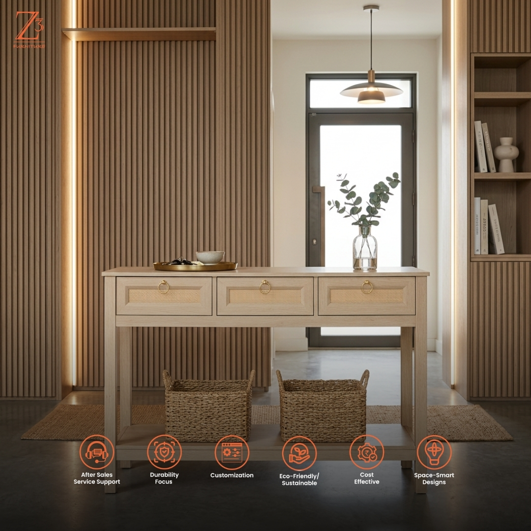RusticAura Console Table Z cube Furniture 6