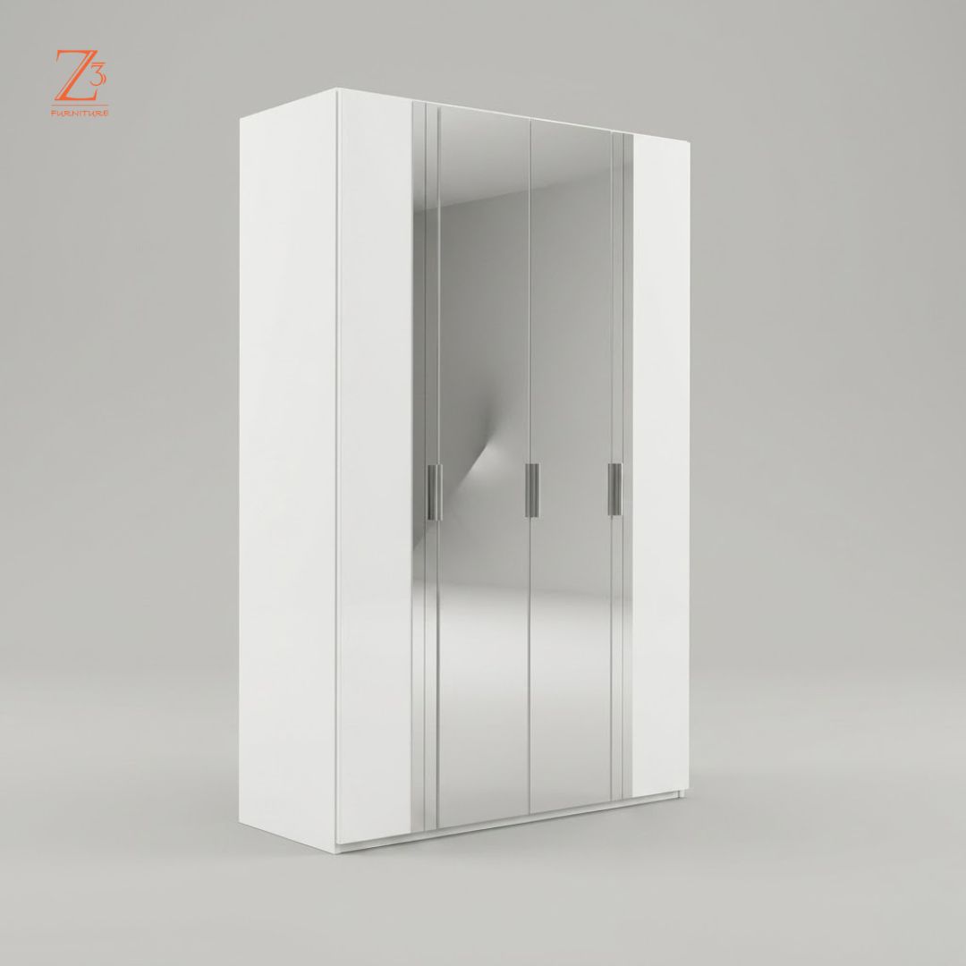 SilverNest 3 Door Wardrobe with Mirrors – Grey Zcube Furniture 3