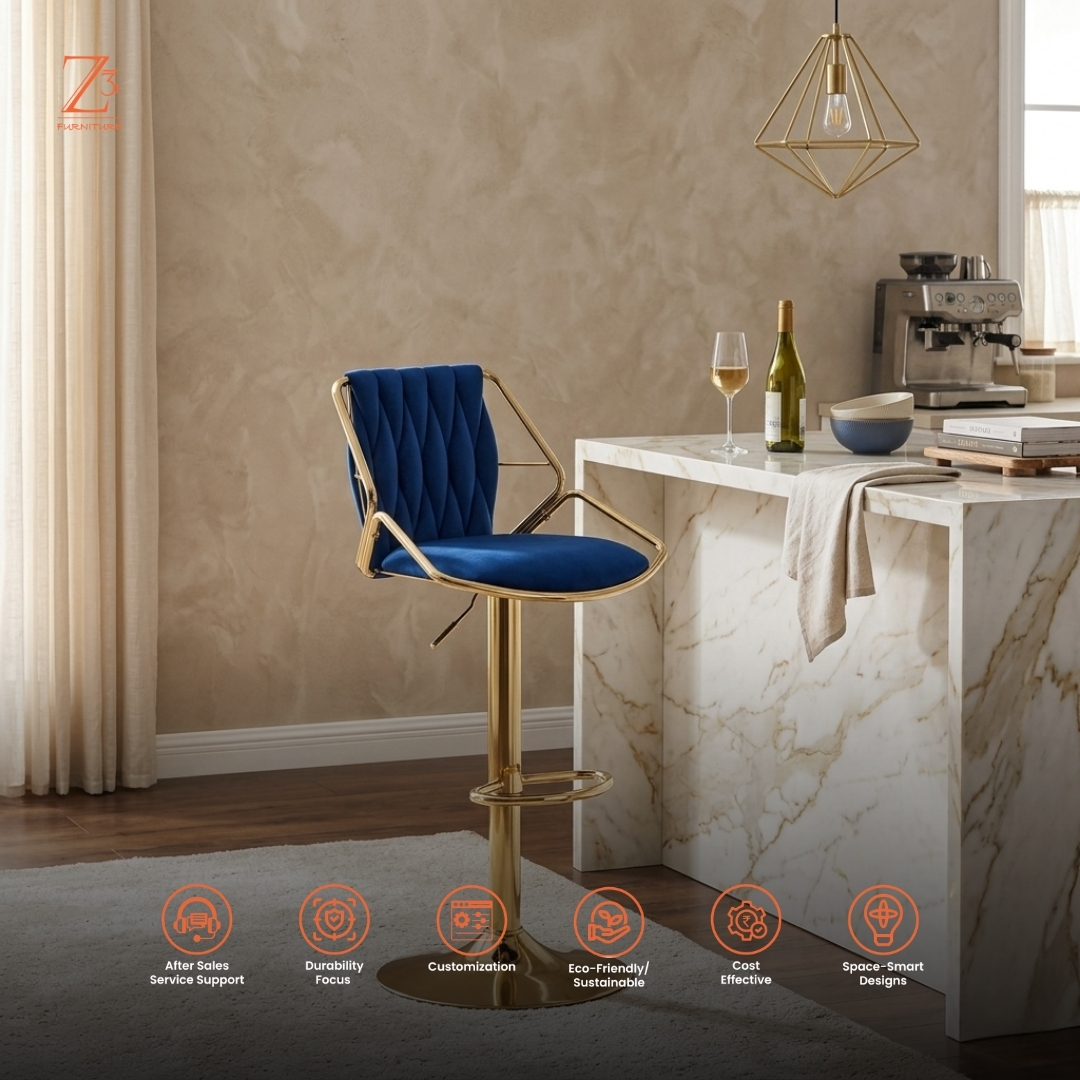 SlateAura Adjustable Bar Chair – Urban Grey zcube Furniture 6