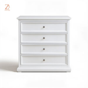 SnowVista 4 Drawer Chest of Drawers – Elegant White zcube Furniture 1